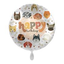 Folienballon Happy Birthday - Hunde Party, 43 cm