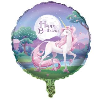 Folienballon Einhorn - Happy Birthday  45 cm