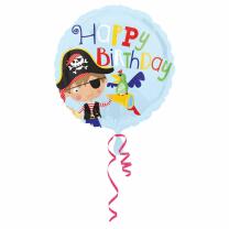 Folienballon Happy Birthday Pirat  43 cm