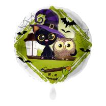 Folienballon Halloween - Spooky cat and owl, 43 cm