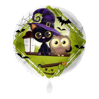 Folienballon Halloween - Spooky cat and owl, 43 cm