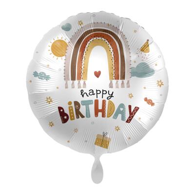 Folienballon Happy Birthday - Regenbogen, 43 cm