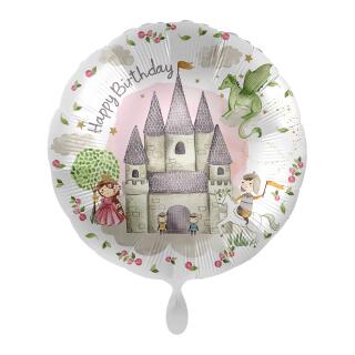 Folienballon Happy Birthday - Ritterburg, 43 cm