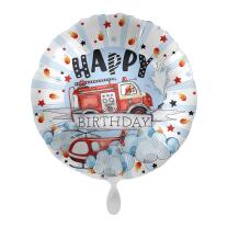 Folienballon Feuerwehr Happy Birthday, 43 cm