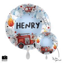 Folienballon Feuerwehr personalisierbar, 71 cm