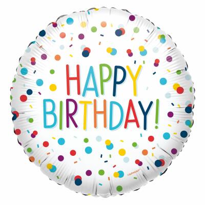 Folienballon Happy Birthday, 43 cm