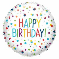 Folienballon Happy Birthday, 43 cm
