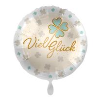 Folienballon Viel Glück Kleeblatt, 43 cm