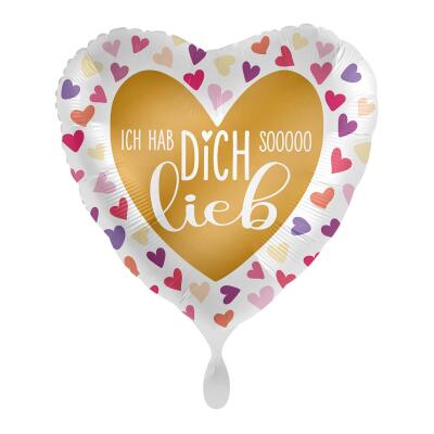 Folienballon Ich hab Dich sooooo lieb, 43 cm