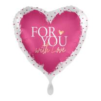 Folienballon For You with Love, 43 cm
