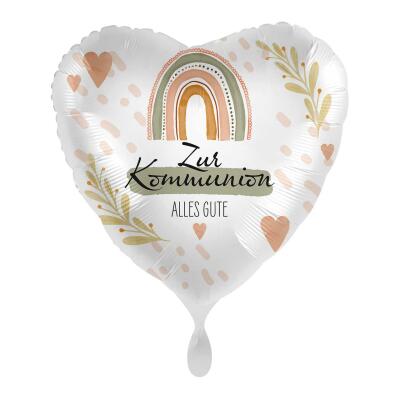 Folienballon Herz - Zur Kommunion Alles Gute, 43 cm