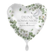 Folienballon Herz - Deine Kommunion - Herzlichen...