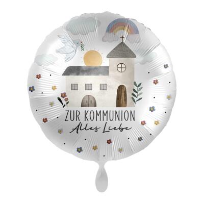 Folienballon Zur Kommunion alles Liebe, 43 cm