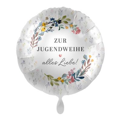 Folienballon Zur Jugendweihe alles Liebe, 43 cm