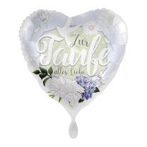 Folienballon Herz Zur Taufe alles Liebe, 43 cm
