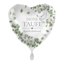 Folienballon Herz Deine Taufe - Herzlichen...