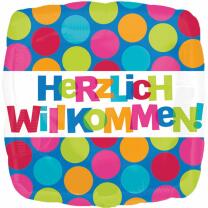 Folienballon Herzlich Willkommen!  43 cm