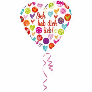 Folienballon Ich liebe Dich  43 cm