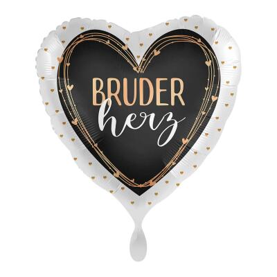 Folienballon Herz - Bruderherz, 43 cm