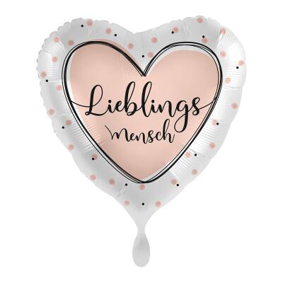 Folienballon Herz - Lieblingsmensch, 43 cm