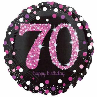 Folienballon Sparkling pink - 70 Happy Birthday,  43 cm