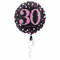 Folienballon Sparkling pink - 30 Happy Birthday,  43 cm