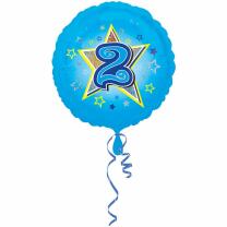 Folienballon 2. Geburtstag blau,  43 cm