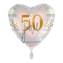 Folienballon Herz - 50 Jahre, 43 cm
