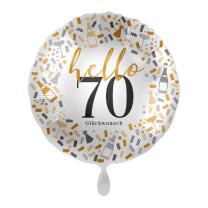 Folienballon hello 70 - Glückwusch, 43 cm