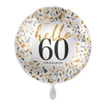 Folienballon hello 60 - Glückwusch, 43 cm