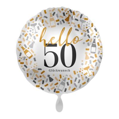 Folienballon hello 50 - Glückwusch, 43 cm