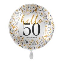 Folienballon hello 50 - Glückwusch, 43 cm