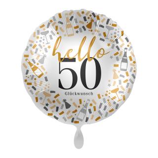 Folienballon hello 50 - Glückwusch, 43 cm