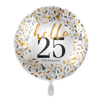 Folienballon hello 25 - Glückwusch, 43 cm