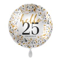 Folienballon hello 25 - Glückwusch, 43 cm