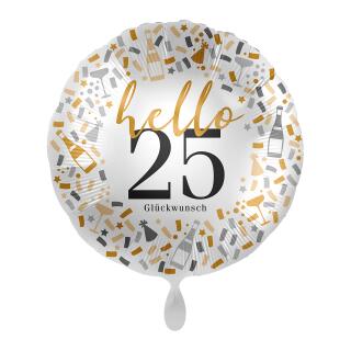 Folienballon hello 25 - Glückwusch, 43 cm