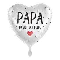 Folienballon Herz - Papa Du bist der Beste, 43 cm