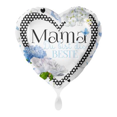 Folienballon Herz - Mama du bist die Beste, 43 cm