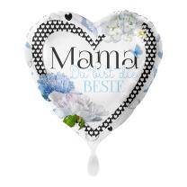 Folienballon Herz - Mama du bist die Beste, 43 cm