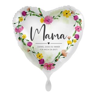 Folienballon Herz - Mama Danke, dass du immer für mich da bist!, 43 cm