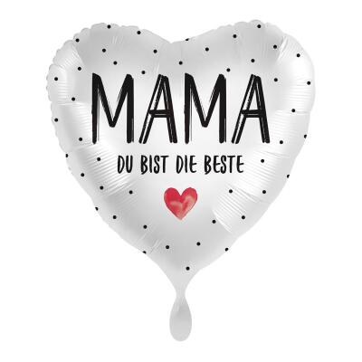 Folienballon Herz - Mama - Du bist die Beste, 43 cm