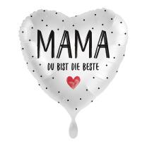 Folienballon Herz - Mama - Du bist die Beste, 43 cm