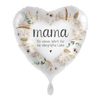 Folienballon Herz - mama - Ein kleines Wort für die...