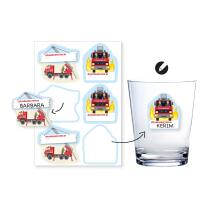 Feuerwehr Party - Namensaufkleber für...