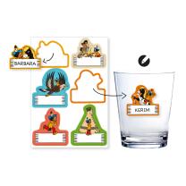 Yakari - Namensaufkleber für Trinkgläser, 6...