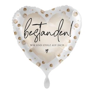 Folienballon Herz - bestanden! Wir sind stolz auf dich, 43 cm