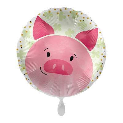 Folienballon - Glücksschwein, 43 cm