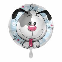 Folienballon - lustiger Hund, 43 cm