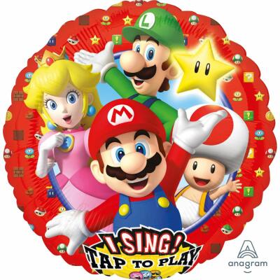 Folienballon Musikballon - Super Mario, 71 cm