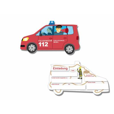 Einladungskarten Feuerwehr, 6 Stück